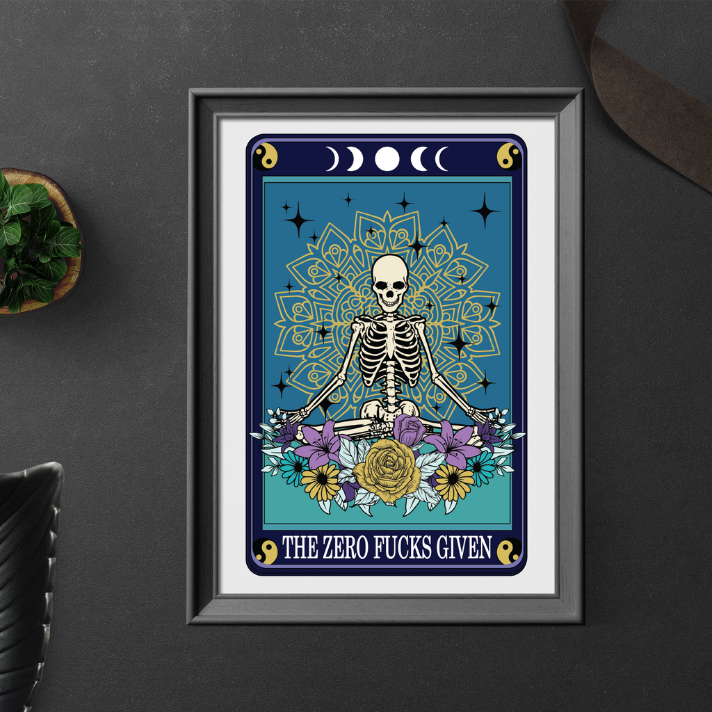 Zero Fucks Funny Tarot Style Print
