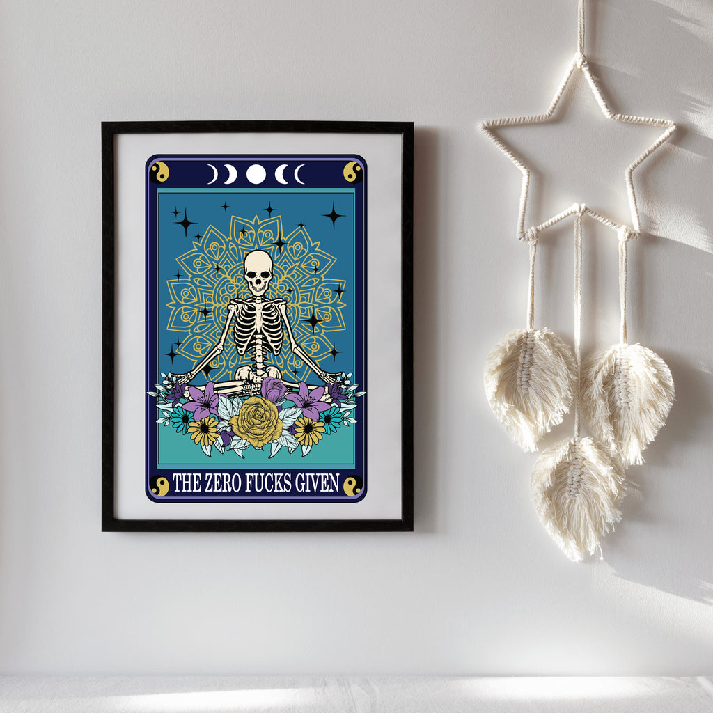 Zero Fucks Funny Tarot Style Print